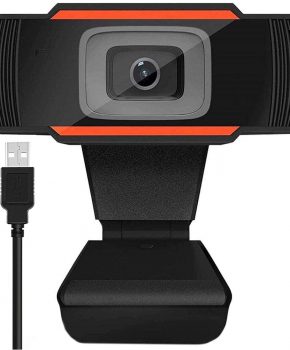 Full HD 1080p webcam - pc camera - oranje - ingebouwde  microfoon