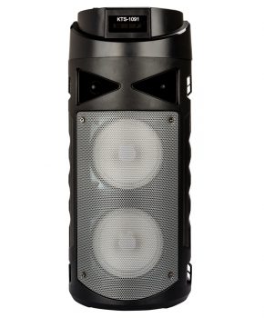 2 speaker bluetooth luidspreker met led - grijs - oplaadbaar