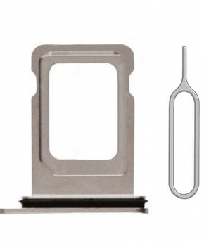 Voor iPhone 11 PRO / 11 PRO MAX single simkaart houder - zilver
