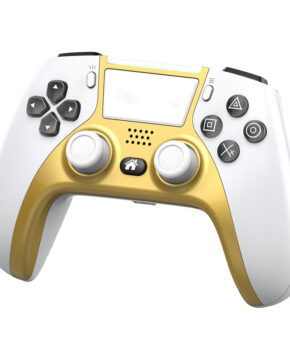 draadloze controller - duo vibra  geschikt voor Playstation 4 - goud / wit