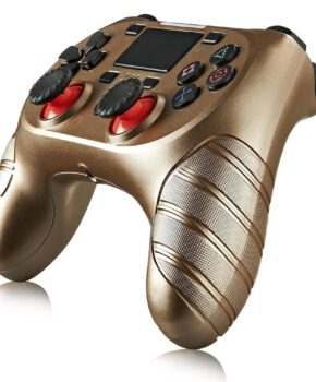 Draadloze controller geschikt voor Playstation 4 met trilfunctie - goud