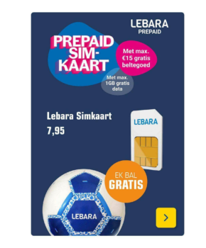 Lebara Prepaid simkaart met 15 euro beltegoed - Gratis EK voetbal