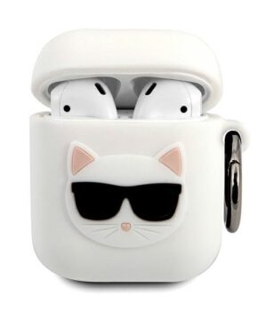 Karl Lagerfeld Airpod - Airpod 2 Silicone AirPods Case - Wit - Choupette
