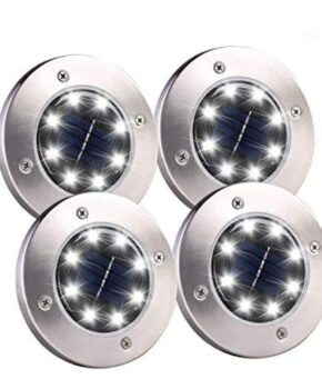 DISK LIGHT 8 LED Solar grondlamp - 4 stuks