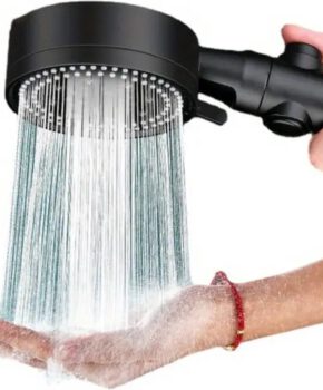 Waterbesparende Zwarte Douchekop met 6 Verstelbare Modi - Hoogdruk Handdouche